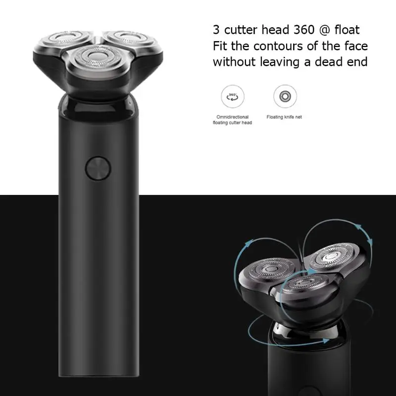 Xiaomi Mijia электробритва для мужчин Тип C перезаряжаемый 3 головки сухой влажный станок для бритья триммер для бороды светодиодный дисплей