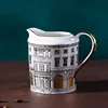 11Pcs/Set Architettura Design Bone China Tea Set Coffee Pot Milk Pot Sugar Bowl Cups and Saucer Set Retro Swan Castle Turkish ► Photo 3/5