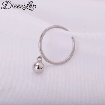 

DIEERLAN Boho Vintage 925 Sterling Silver Ball Beads Rings For Women Men Big Open Finger Rings Party Gifts Anillos