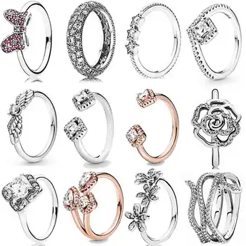 

PDB 22 High Quality 925 Sterling Silver Ring Flower Snake Ring Snake Ring with Original Logo Woman Jewelry Gift Free Shipping