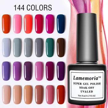 

144 Colors Gel Polish Set All for Manicure Semi Permanent Vernis Top Coat UV LED Gel Varnish Soak Off Nail Art Gel Nail Polish