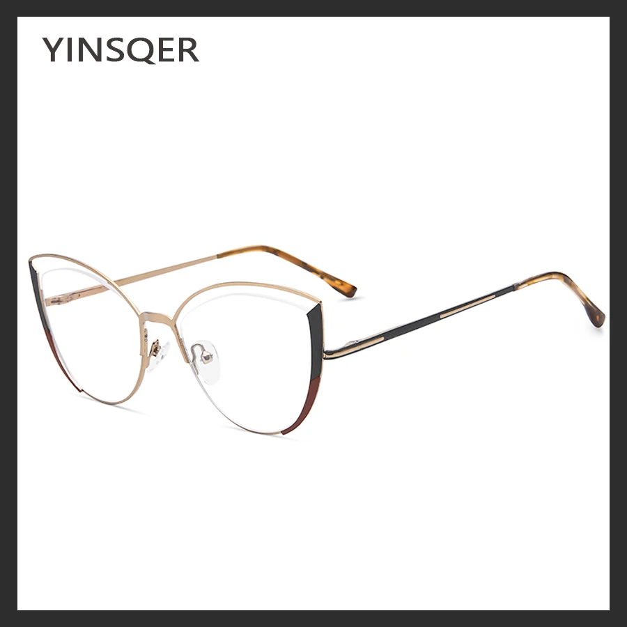 YINSQER прозрачные женские очки искусственные круглые по рецепту для близорукости