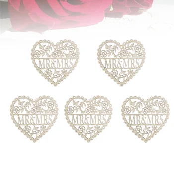 

5pcs Hanging Ornament Mr and Mrs Wooden Hanging Pendant Photographic Props Party Decoration Adornment for Anniversary