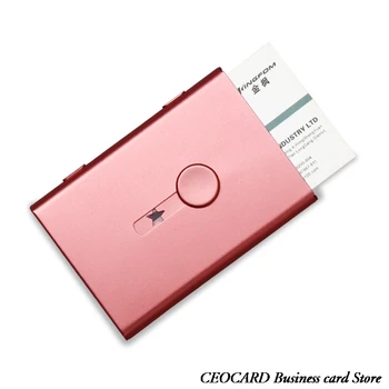 

Metal Portable Hand Push Business Card Box Business Card Holder Anode Alumina Box Ultra-Thin Dull Polish Light Business Card Box