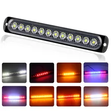 

12LED Car Strobe Warning Light Car Side Strobe Signal LED Lamp Truck Trailer Hazard Warning Flashing Emergency Light Flashlight