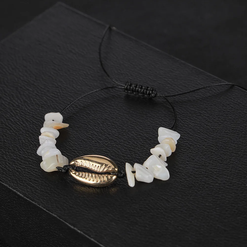 Artilady 3 шт набор шарма оболочки браслет с необработанный кварцевый камень браслет для женщин пляжные украшения вечерние подарок Прямая