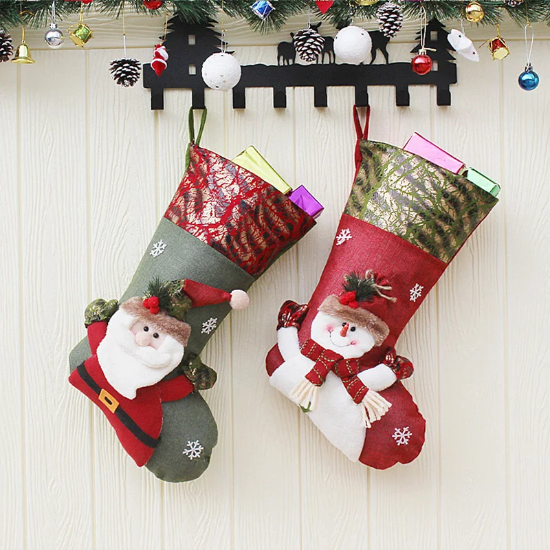 

Santa Sacks Leather Socks Candy Gift Bag Christmas Stocking for Decorations ( Leather stocking leg)