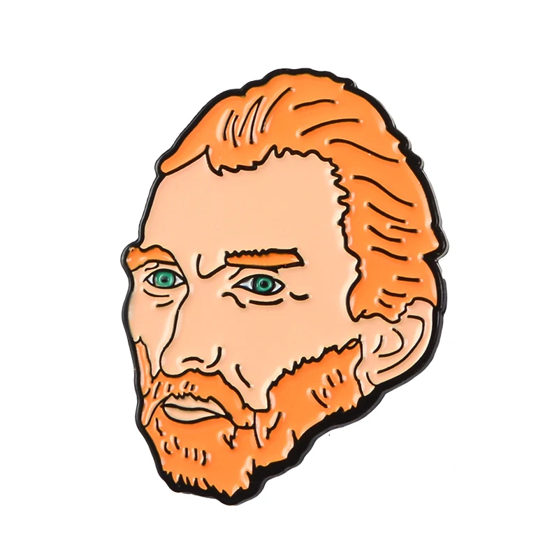 Vincent van Gogh Ear Эмаль Булавка старинный маляр значок нагрудный знак брошь рубашка