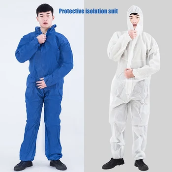 

Protective Clothing Disposable Sanitary Isolation Factory Hospital Safety Clothing Antistatic Hooded Coverall L-3xl