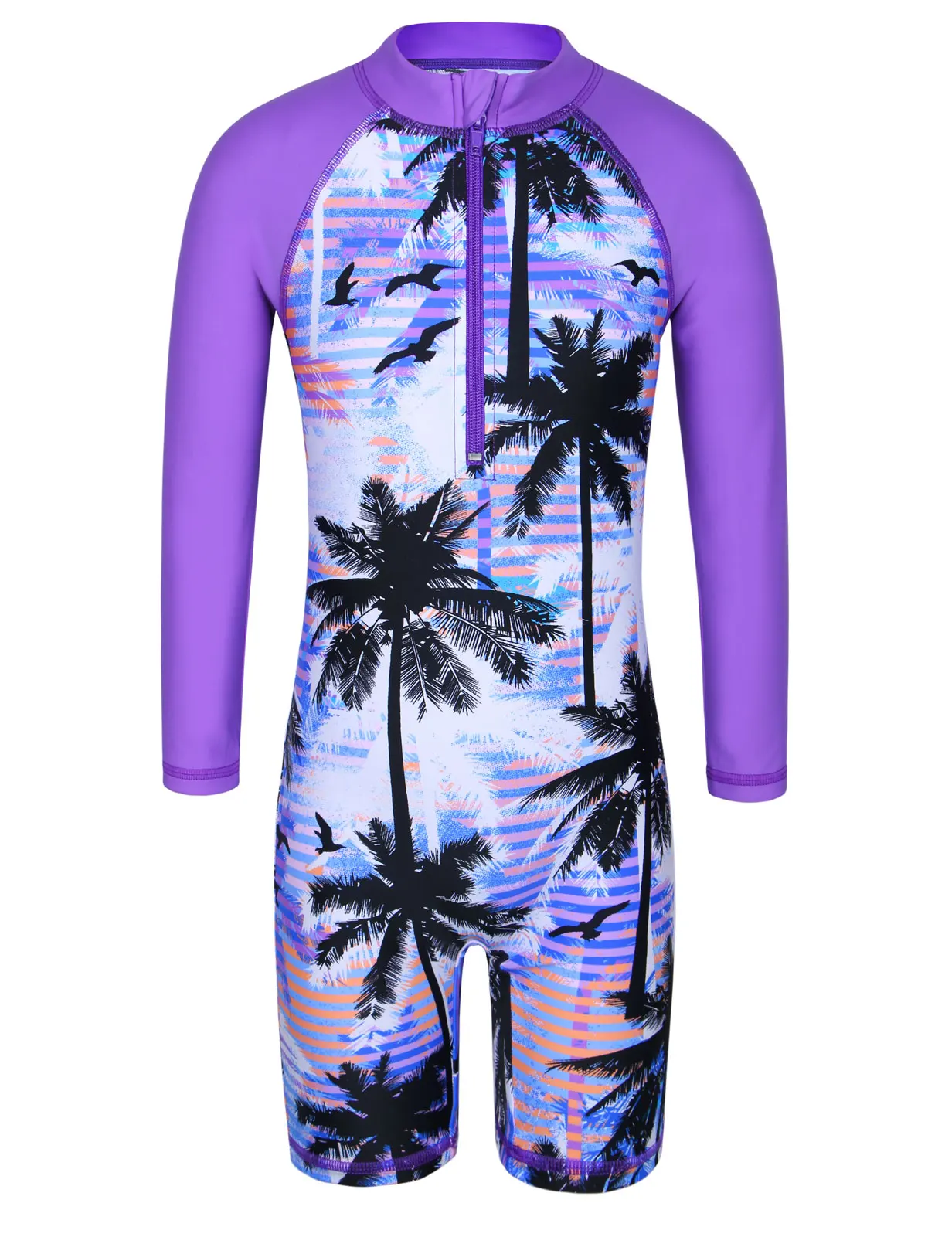 

BAOHULU Girls Swimsuit 3-10 Years UPF 50+ UV Sun Protective One Piece Swimwear with Zipper Rash Guard Beachwear