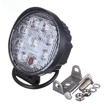 

12V 24V 27W 9LED Work Light Thickness 5.5 cm Car LED Floodlight Round Work Light Lamp for Truck ATV Off Road Car