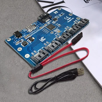 

SATA 1 to 5 Hard Disk Adapter Card Motherboard SATA Port Multiplier Support SATA3.0 Expansion Card
