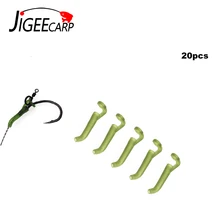 JIGEECARP 20 шт. аксессуары для ловли карпа, рыболовные снасти с крючками, леска для выравнивания, резиновая трубка для волос, Ронни снаряжение рыболовное снасти