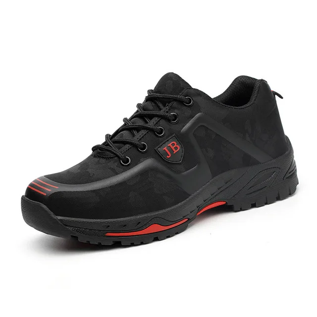 539 black with red Защитная обувь с металлическим носком для мужчин; неубиваемая обувь Райдера; Рабочая обувь со стальным носком; рабочие ботинки; дышащие кроссовки - Цвет: 539 black with red