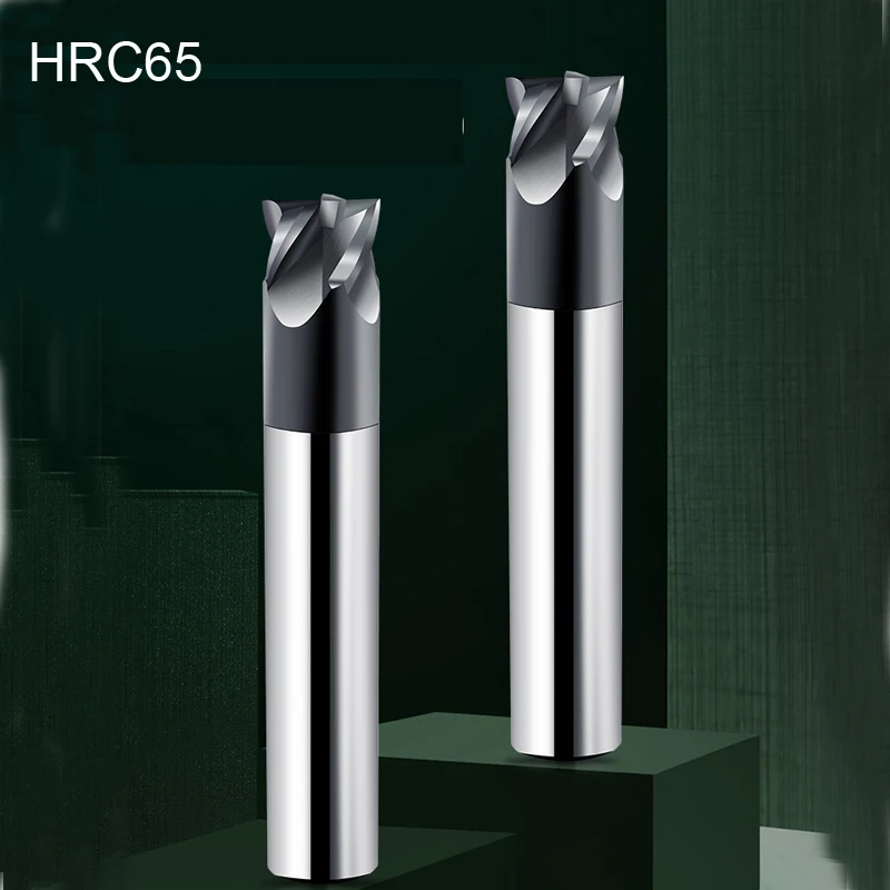 HRC65 4 Flutes Tungsten Steel Short End Mill CNC Bits Coating DLC Stub Length Cutter Roughing Machining for HSS Cutting Tools |