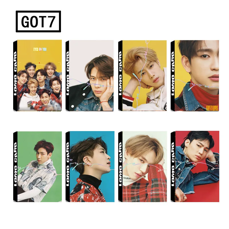 new 30pcs/set kpop got7 album eyes on you hd photo card pvc self