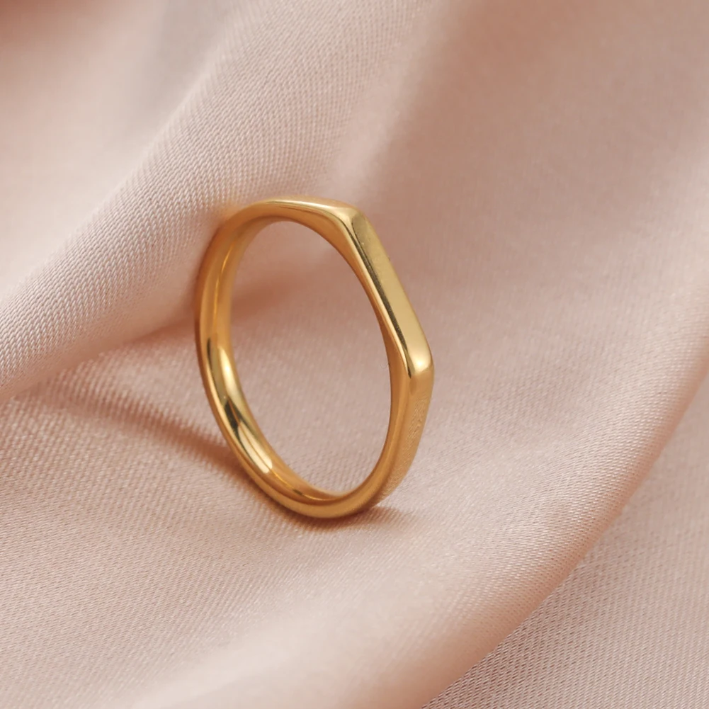 Stainless Steel Men's Women's Rings Classic Gold Color Finger Rings Trend Fashion Wedding Couple Jewelry gold color rings couples rings stainless steel ring finger ring gold color ring wedding rings wedding ring