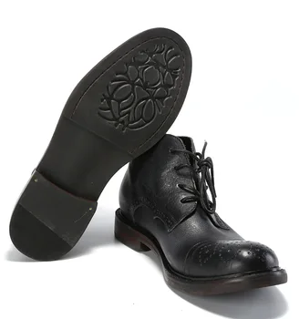 

Leather Shoes Men Boots Fashion Printed Medallion Lace-up Pointed Toe Work boots Ankle Boots Office Wedding Men Shoes outdoor