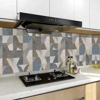 

10 PCS Hexagon Tile Floor Sticker Waterproof Retro Pattern Wall Sticker Kitchen Living Room Home Decor TV Sofa Wall Art MuralA1