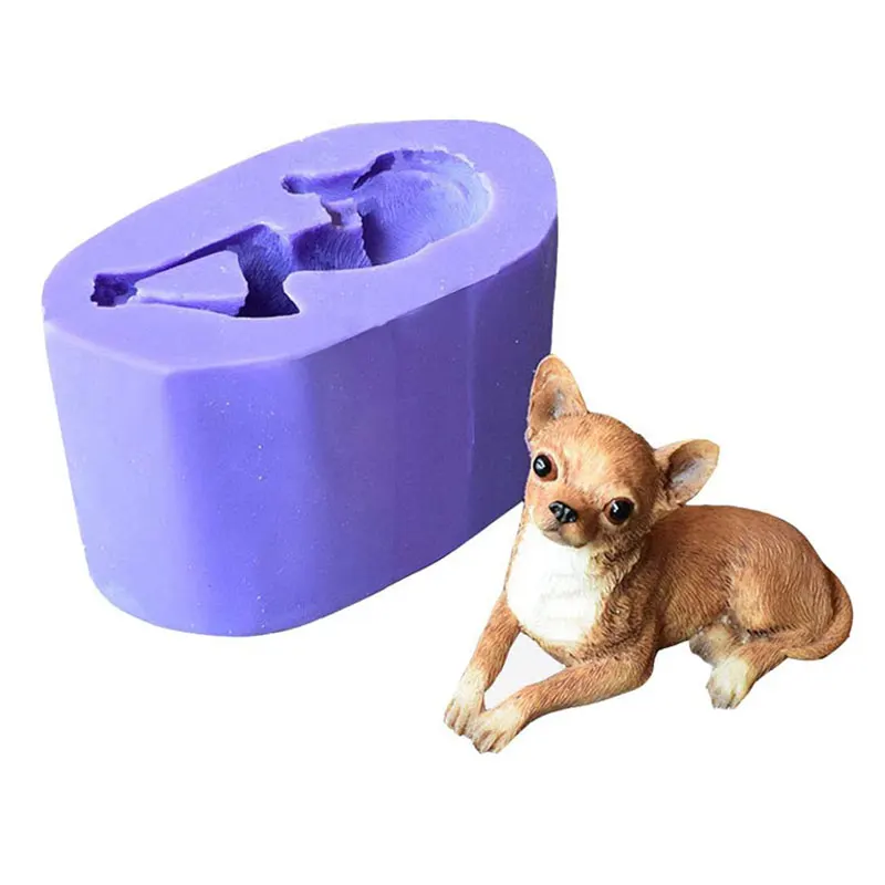 3D Dog Soap Molds Silicone Fondant Mousse Cake Chocolate Mold Puppy Dog Soap Mold Candle Mould