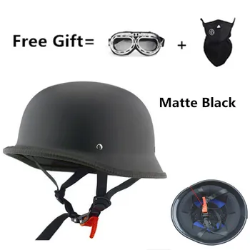 

German Motorcycle WWII Style Half Helmet Chopper Biker Pilot Goggles Open Face Moto Motocicleta Capacete Casco Casque Kask