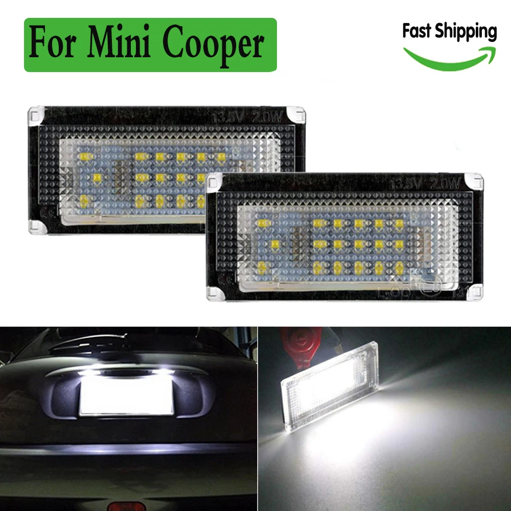 

2 pcs 18 LED License Plate Light number plate lamp auto Taillight car Luces for BMW Mini Cooper One R50 S R53 Convertible R52