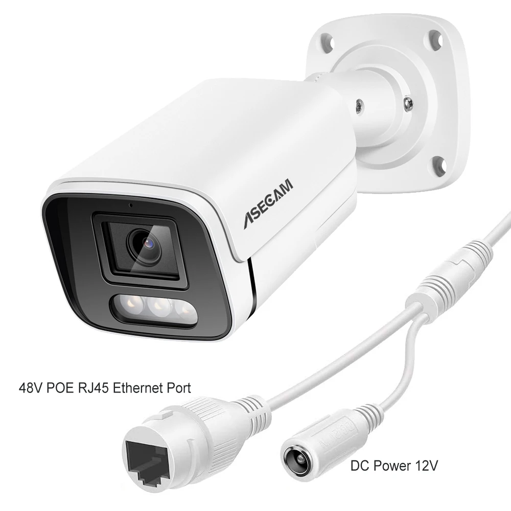 New 4K 8MP IP Camera Audio Outdoor POE H.265 Onvif Metal Bullet CCTV Home 4MP Array Color Night Vision Security Camera
