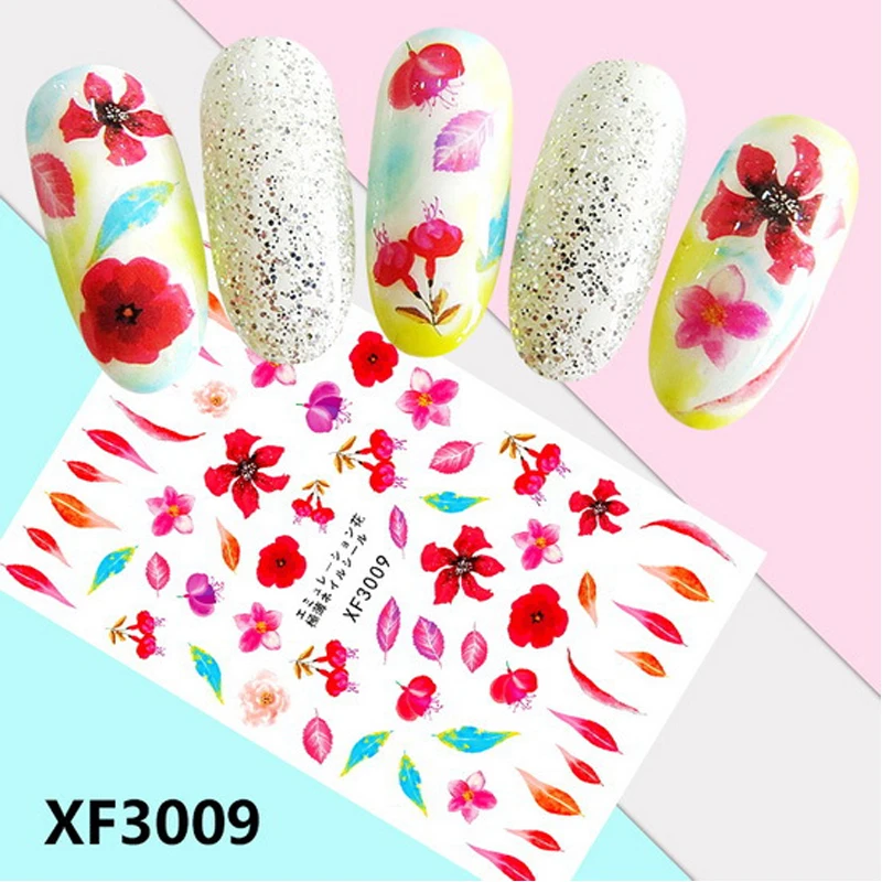 

10 pieces in a pack New Year's All kinds of ultra-thin gel nail stickers, nail stickers decorative accessories
