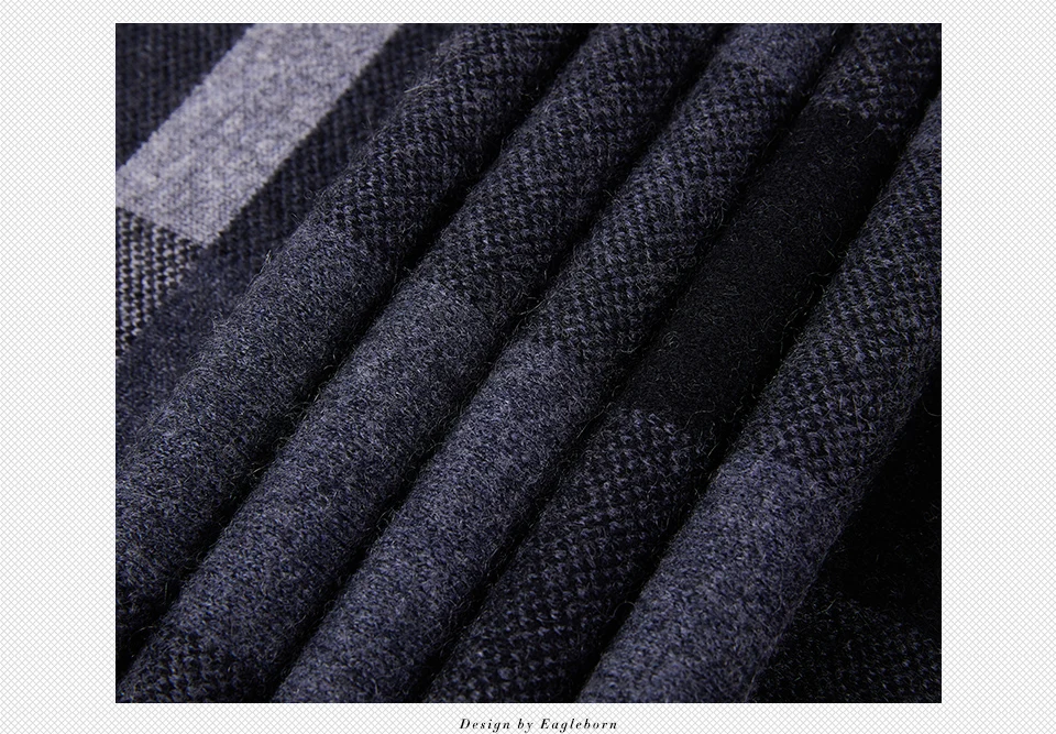 NEW Fashion Men Scarfs Lattice Striped Wool Scarf Black Khaki Winter Man Cashmere Scarf Business Casual Gift Scarf High Quality black scarf mens