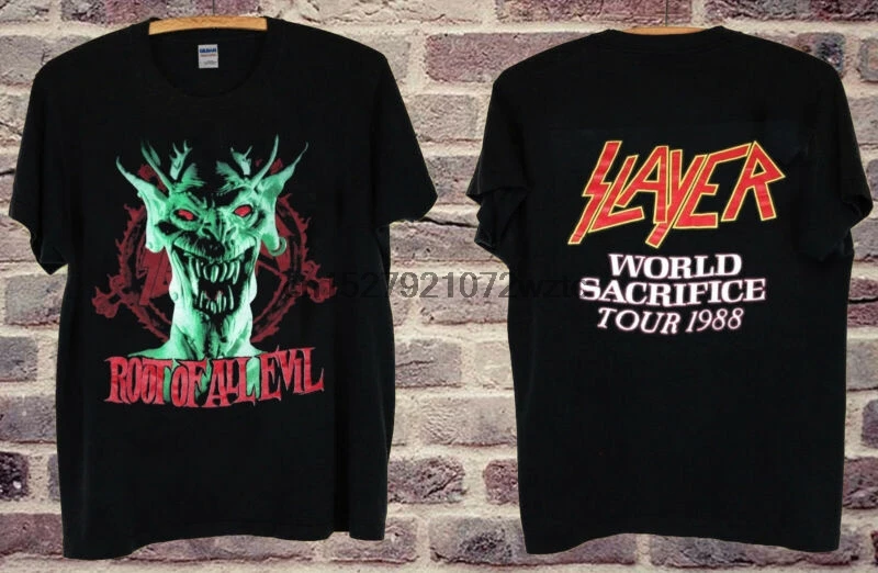 1988 SLAYER Root Of All Evil WORLD SACRIFICE tour T shirt usa size | Мужская одежда