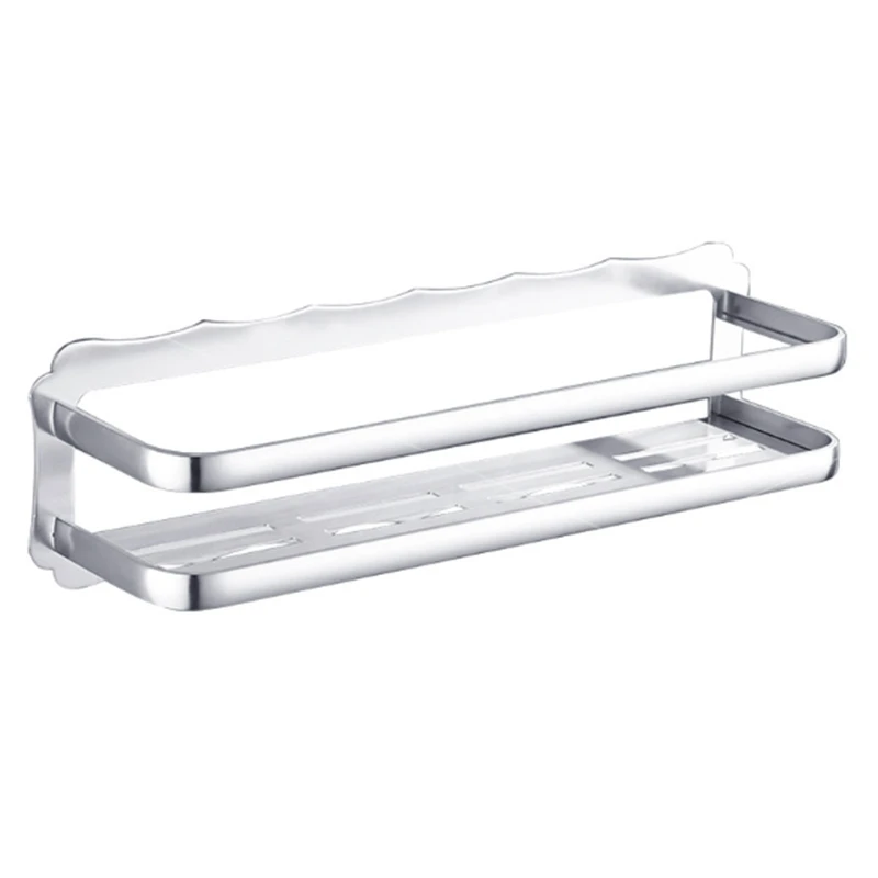 

Space Aluminum Shelf Light Space Bathroom Shelves Wall Mount Storage Shelf Bathroom Kitchen Multifunction Storage Rack