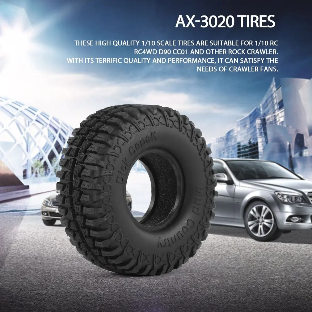 Hot 4pcs 3020 1.9inch Rubber Tires Tyre Set for RC 4WD D90 CC01 1/10 RC Rock Crawler Climbing Car RC Car Off-Road Parts&Accs