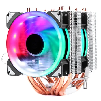 

DELEFUN CPU Cooler 6 Pure Copper Heat Pipe Two Cooling Towers Cooling System Two 9mm CPU Cooling Fan CPU Radiator for AMD