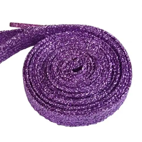 Light Purple Шнурки 1 пара сменных кроссовок на плоской подошве, повседневные блестящие золотистые и Серебристые шнурки для обуви - Цвет: Light Purple