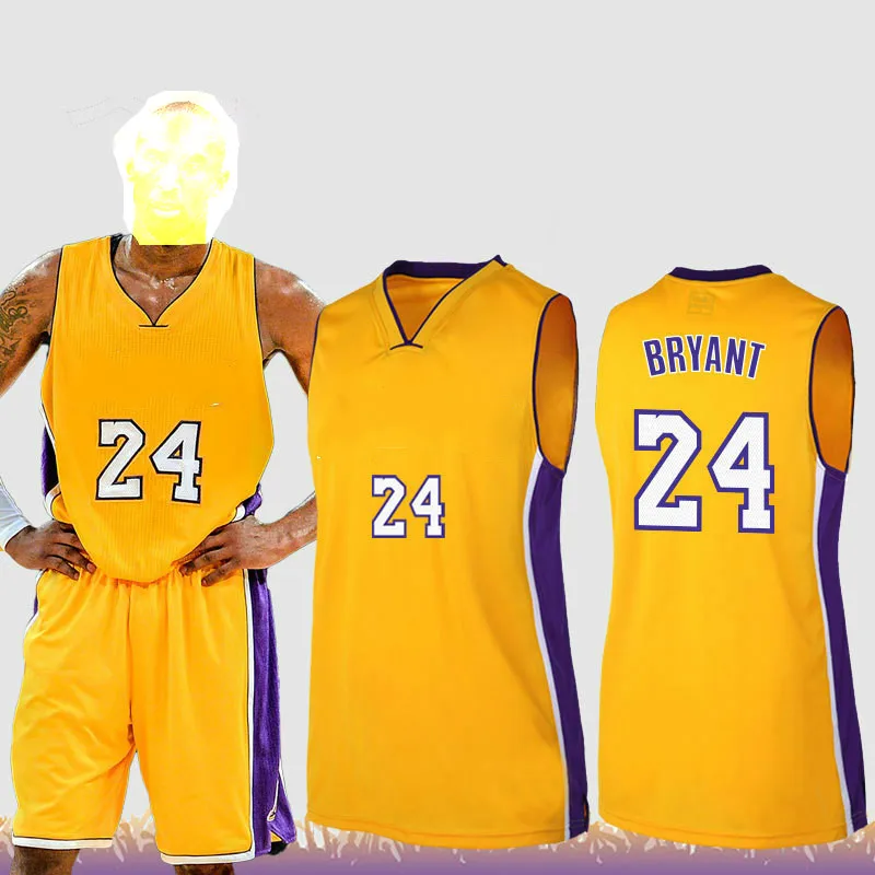 

Custom Logo Basketball Jersey with Name Number Printing NO.24 Bryant Shirt with Short for Kids Clothing Set