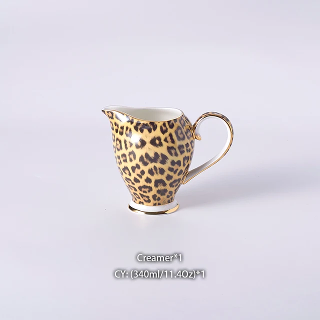 Leopard Print Bone China Coffee Set Luxury Porcelain Tea Set Pot Cup ...