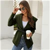 SHEIN однотонное контрастное повседневное пальто с воротником-водопадом и поясом для женщин, осень, уличная одежда с длинным рукавом, женская верхняя одежда