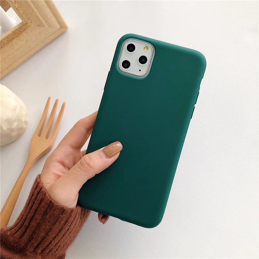 Чехол конфетного цвета N1986N для iPhone 11 Pro X XR XS Max 6 6s 7 8 Plus, модный простой однотонный Мягкий силиконовый чехол для iPhone 11
