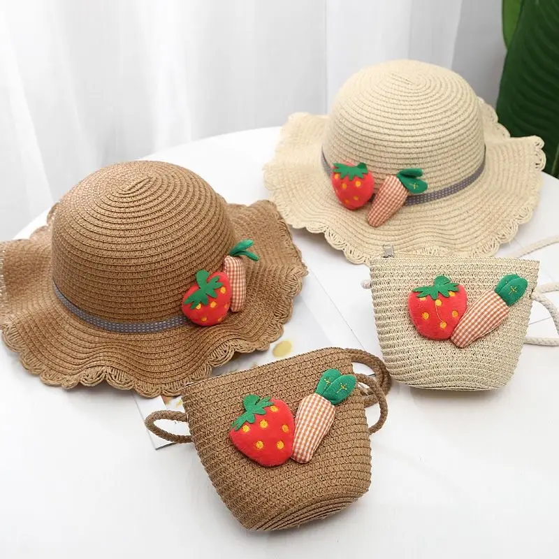 Children Hat Children's Summer Sun Protection Princess Beach Hat Girl's Sunhat Straw Hat Sun Hat Bucket Hat Baby Fisherman Hat