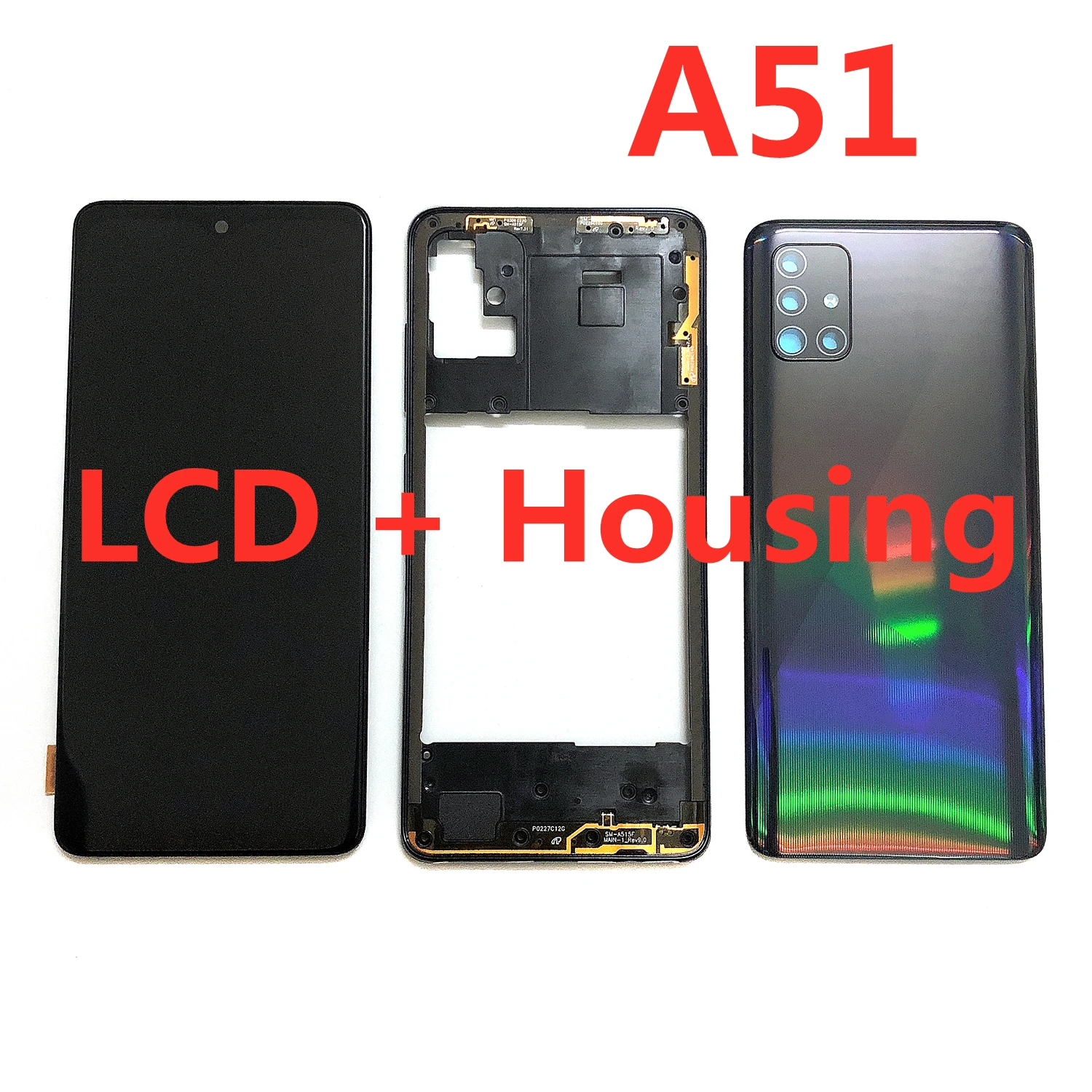 

LCD For Samsung Galaxy A51 A515 SM-A515F/DS LCD Display Touch Screen Digitizer Phone Housing Middle Frame Battery Lid Back Cover