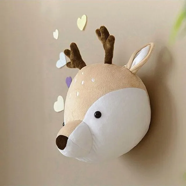 Kids Room Decoration 3D Animal Heads Elephant Deer Unicorn Head Wall Hanging Decor For Children Room Nursery Room Decoration - Цвет: Deer C