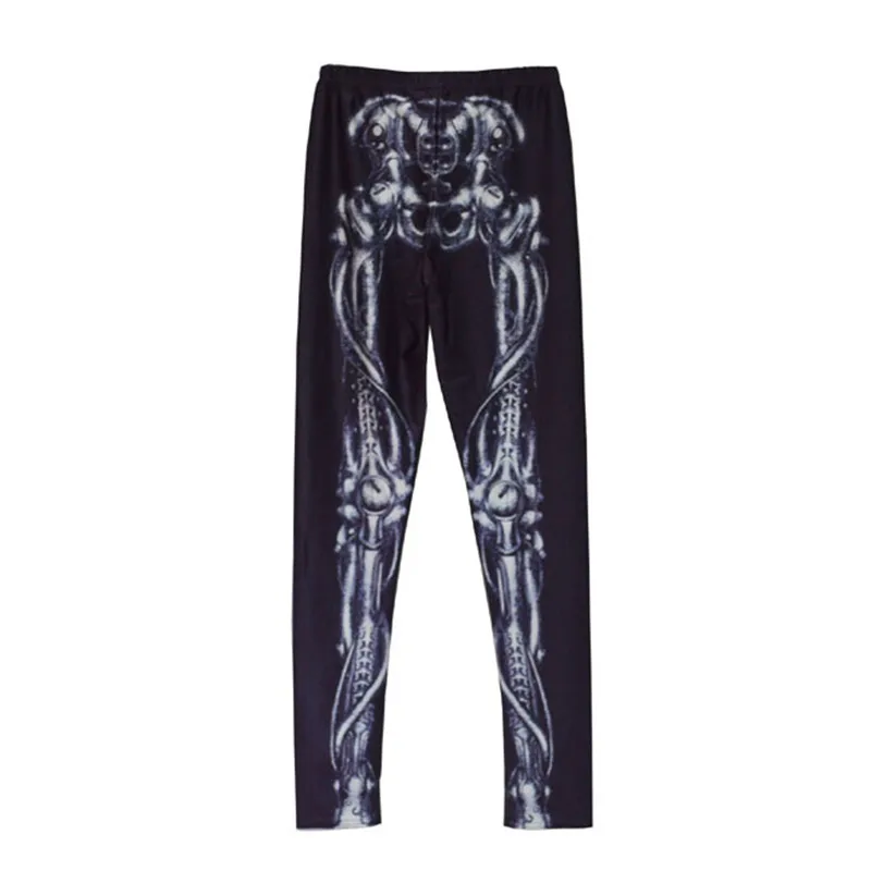 European American digital female mechanical skeleton printed leggings Workout Push Up Fashion Running sweat-absorbent sexy hip