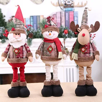 

Faroot Creative Christmas Shop Window Decoration Cute Santa Claus Snowman Ornaments Long Legs Sitting Doll