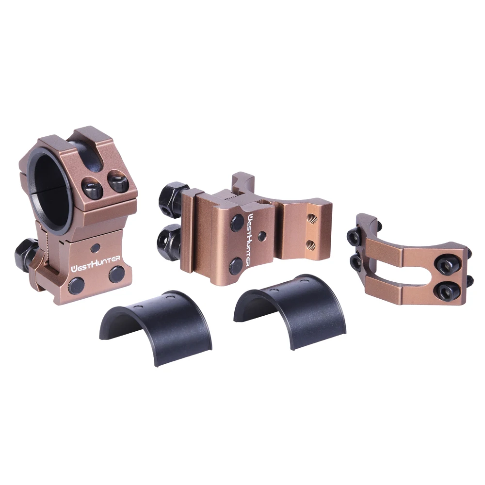 WESTHUNTER Adjustable Profile Raise Dovetail Mounts Precision 11mm Rails CNC 30mm/25.4mm High Profile Hunting Rifle Scope Rings