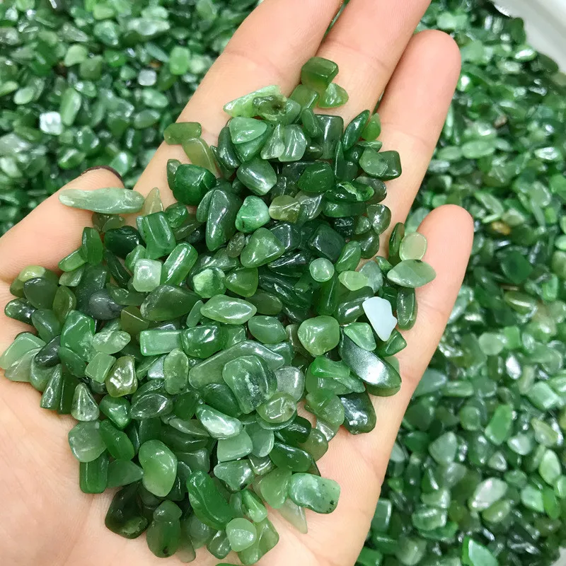 100g зеленой яшмы Кристальный гравий минеральной осколок кристалла бусины дома