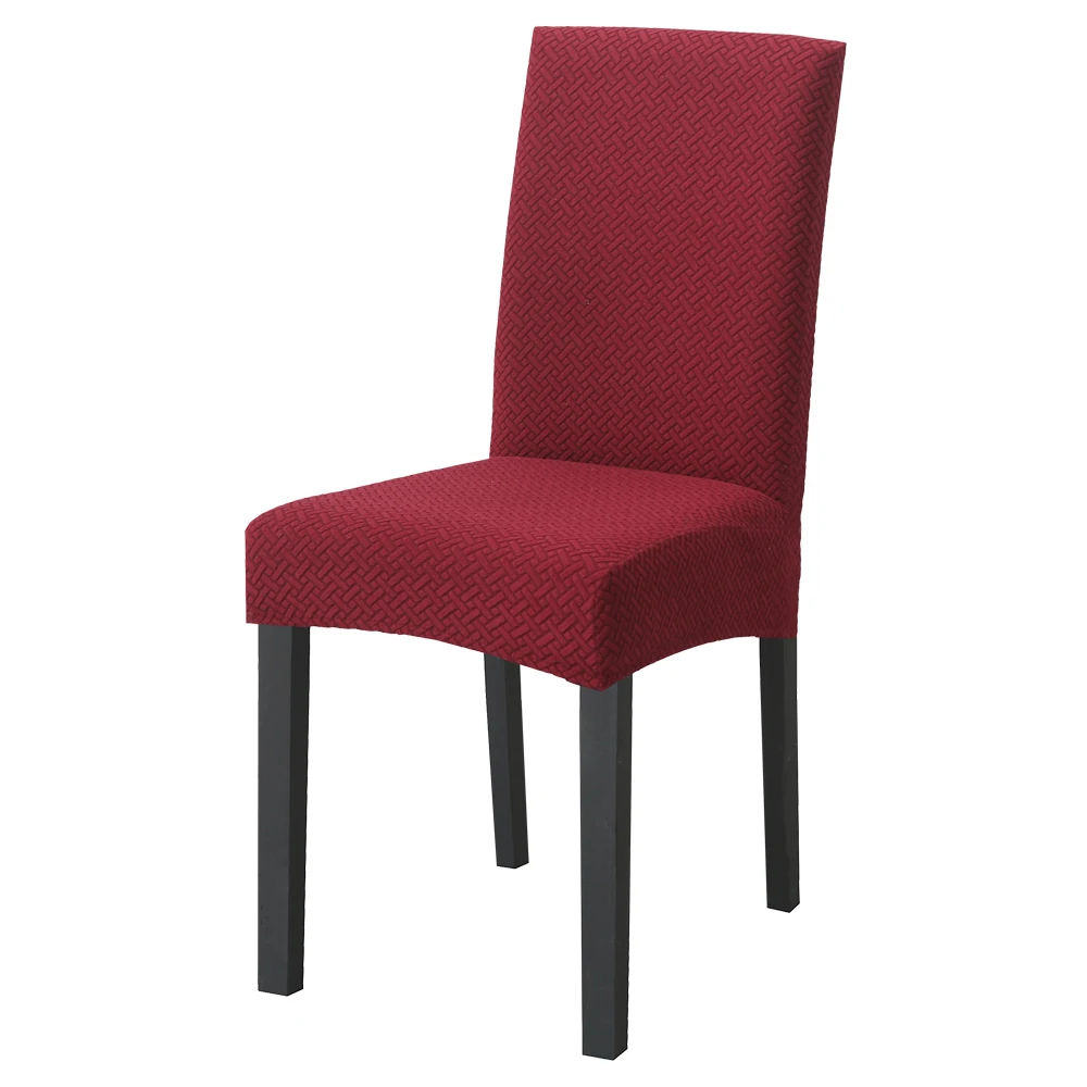 wine red Трикотажные эластичные чехлы для стульев, одноцветные Чехлы для больших стульев, эластичные чехлы для стульев для свадьбы, банкета, отеля - Цвет: wine red