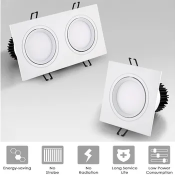 

High Bright Square Dimmable Recessed LED COB Downlight 7W/9W/12W/24W Recessed LED Ceiling Spot Light 3000K 4000K 6000K AC90-265V