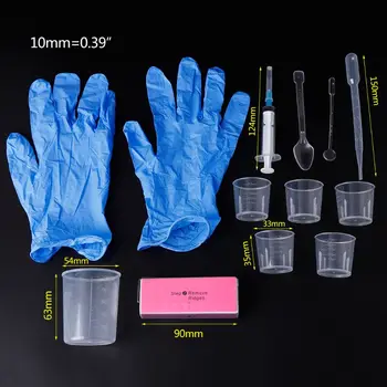 

1 Set Epoxy Resin Kit DIY Jewelry Making Handmade Professional Disposable Gloves Cup Polish Syringe Mix Stick Tools Spoon