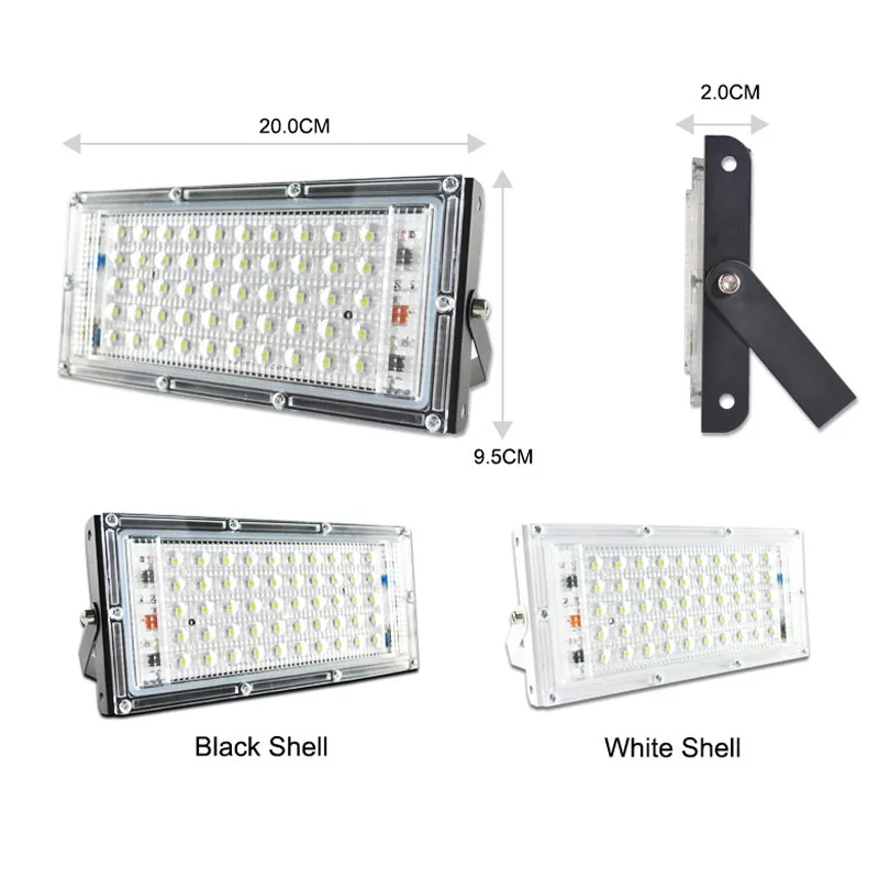 2 шт. светодиодный прожектор светильник 50W RGB led наружные прожекторы светодиодные лампы AC 220V 240V COB чип светодиодный уличный фонарь водонепроницаемый IP65 открытый светильник инж
