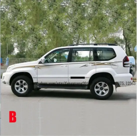 Для Toyota Land Cruiser Prado Fj120 2003-2009 цветная Автомобильная Боковая дверь тела наклейка набор - Название цвета: B